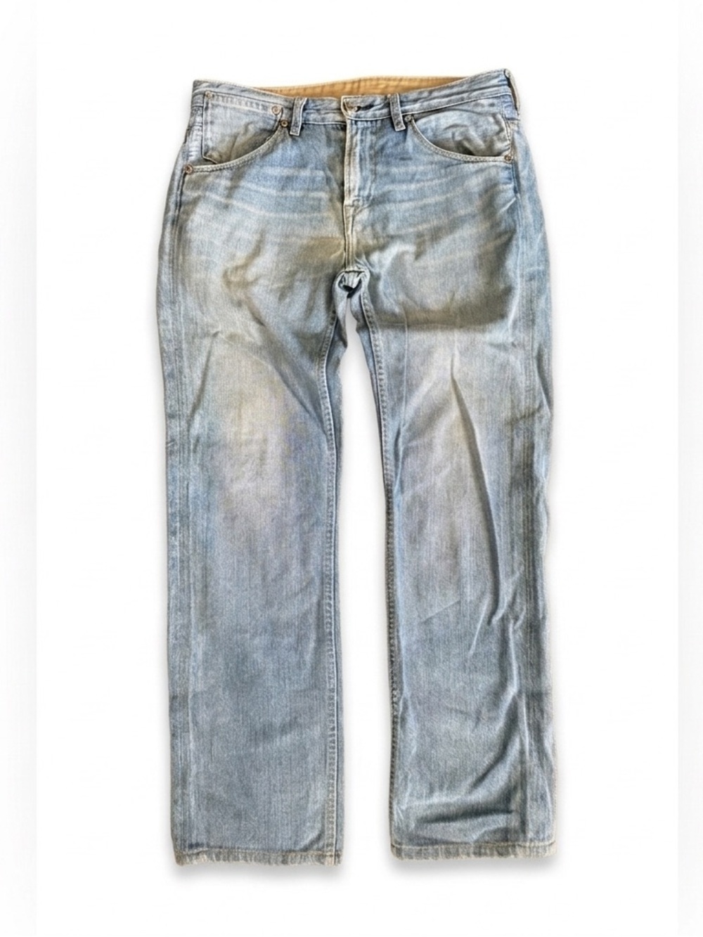 Levi’s 504 Jeans 34x32 Euro Market Straight Fit Stonewash Denim Factory Misprint